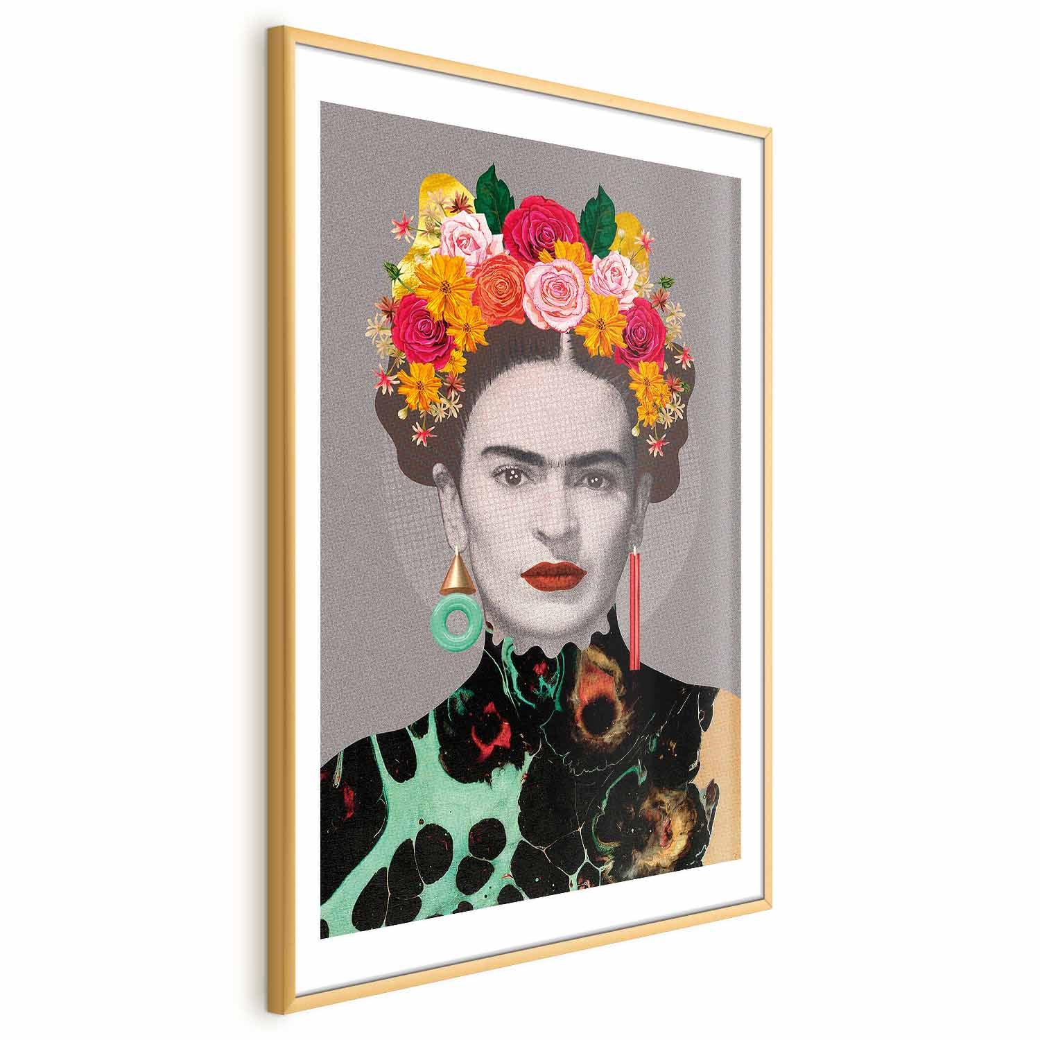 Frida Kahlo Floral Portrait Poster