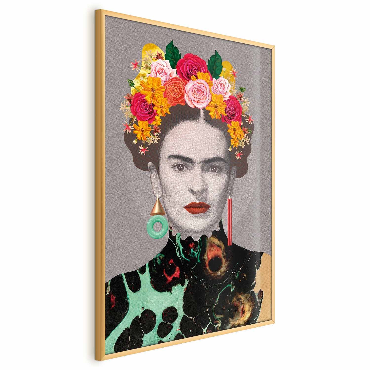 Frida Kahlo Floral Portrait Poster