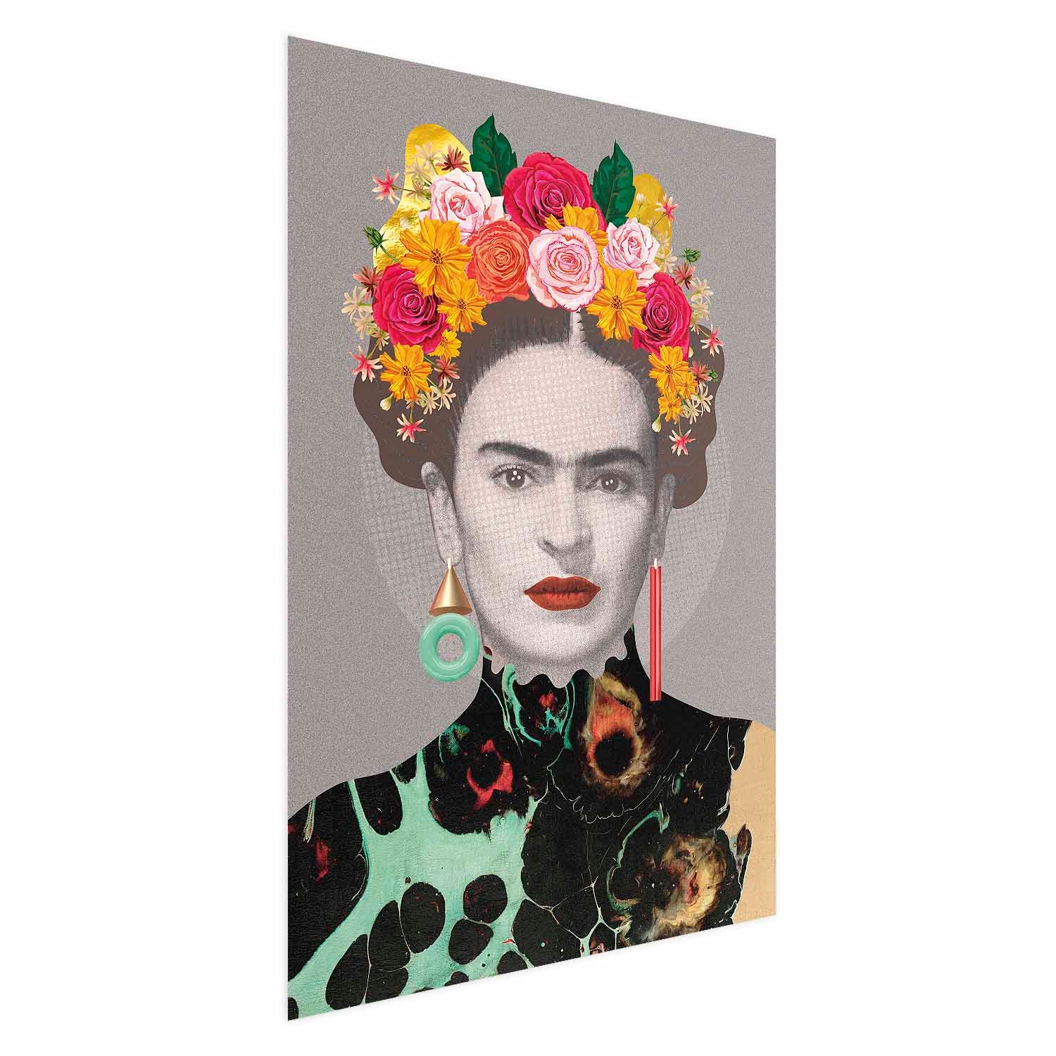 Frida Kahlo Floral Portrait Poster