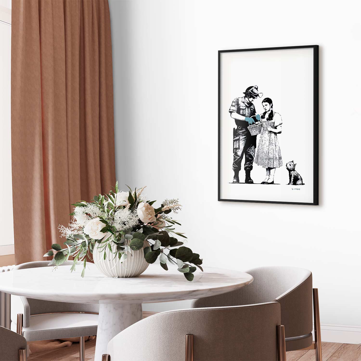 Graffiti Policeman and Girl Street Art Poster