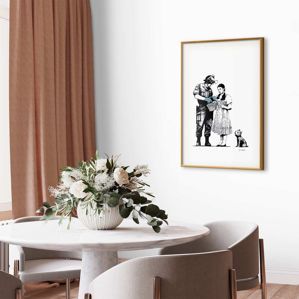 Graffiti Policeman and Girl Street Art Poster