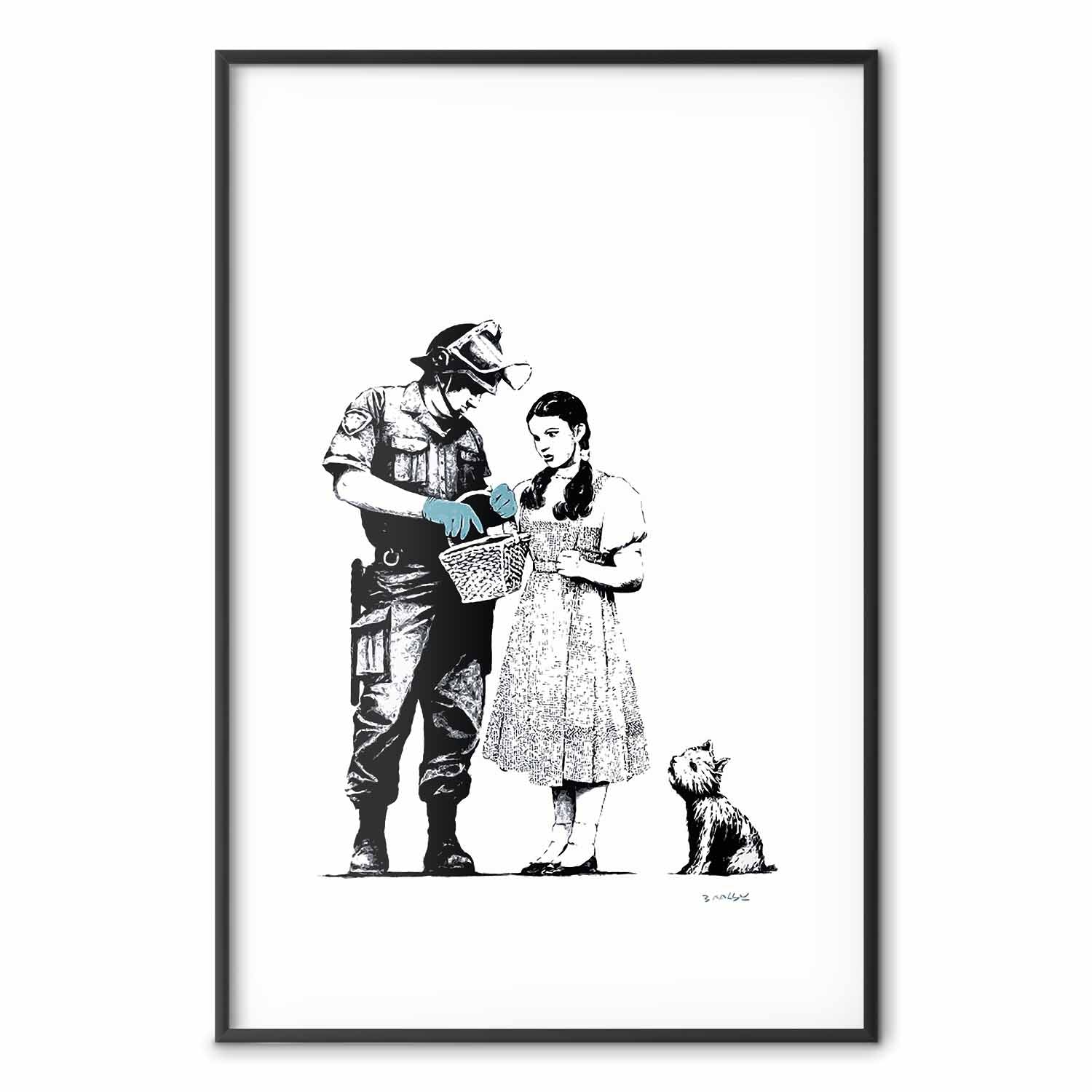 Graffiti Policeman and Girl Street Art Poster