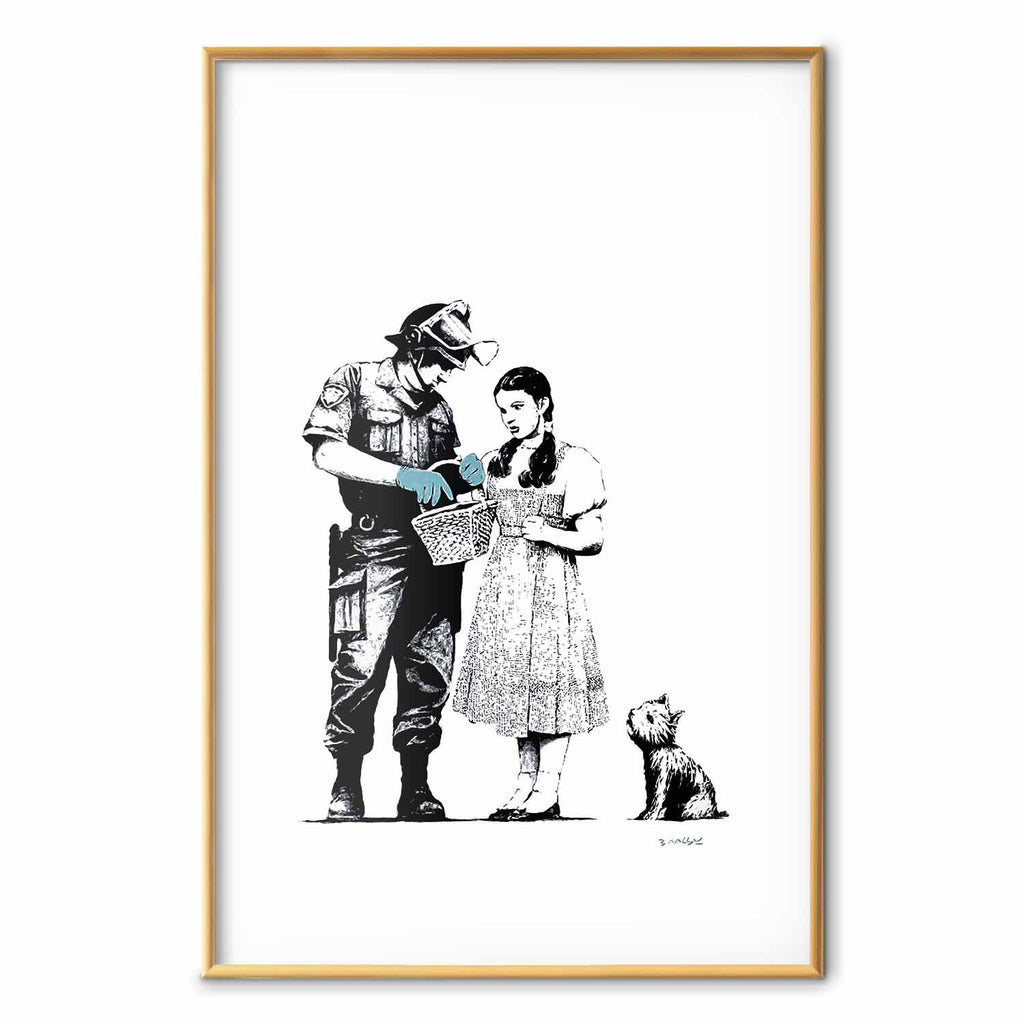 Graffiti Policeman and Girl Street Art Poster