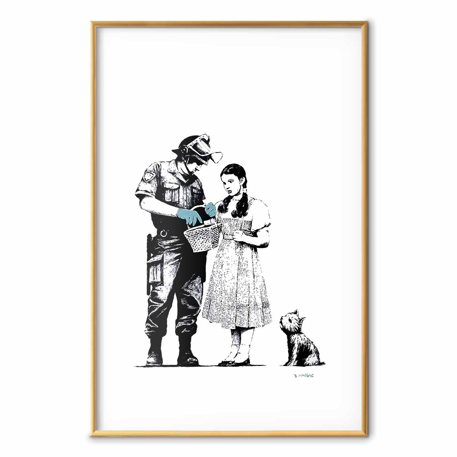 Graffiti Policeman and Girl Street Art Poster