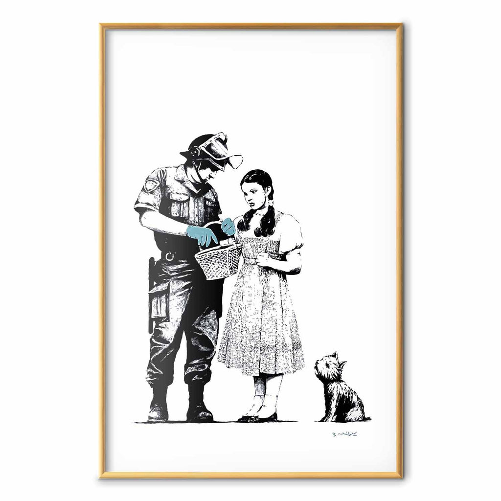 Graffiti Policeman and Girl Street Art Poster