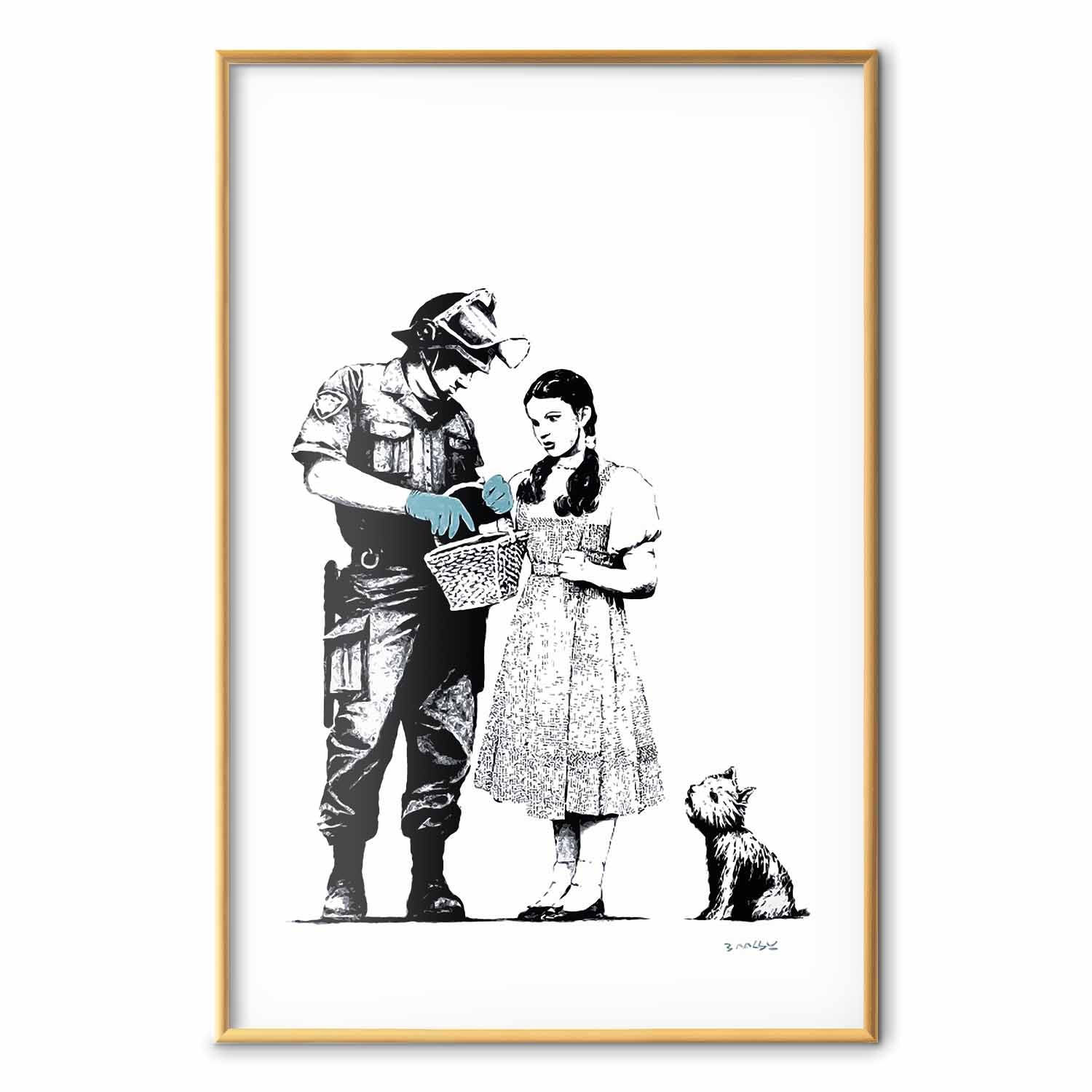 Graffiti Policeman and Girl Street Art Poster