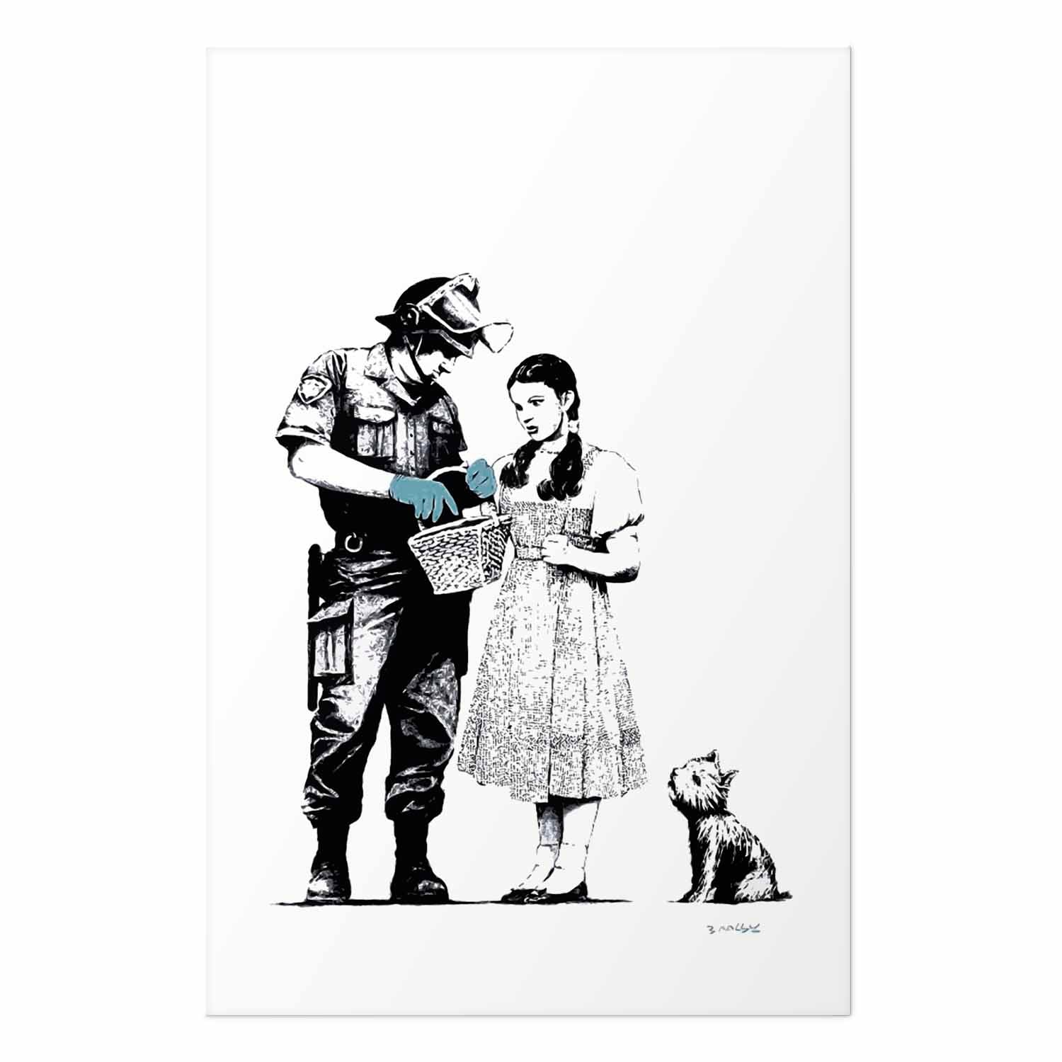 Graffiti Policeman and Girl Street Art Poster