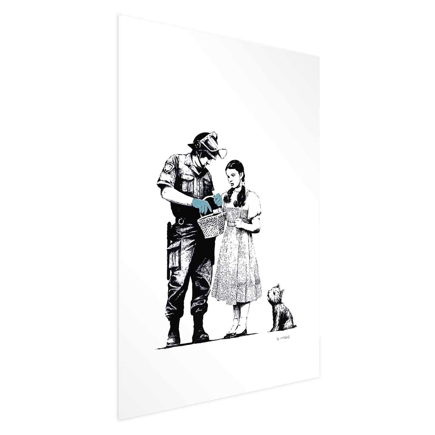 Graffiti Policeman and Girl Street Art Poster