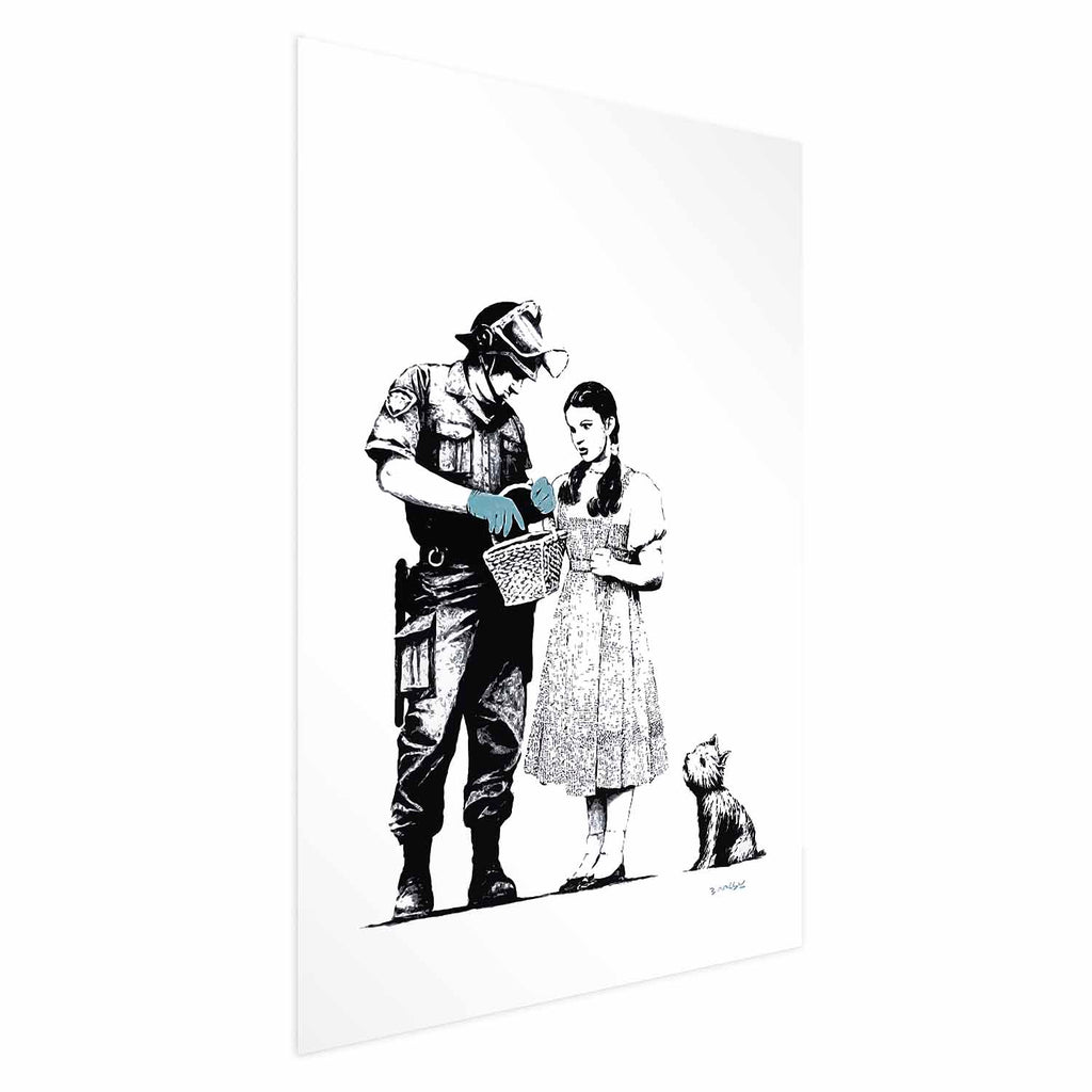 Graffiti Policeman and Girl Street Art Poster