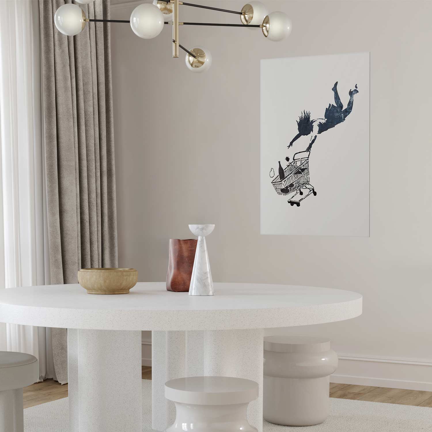 Graffiti Shopping Frenzy Street Art Poster