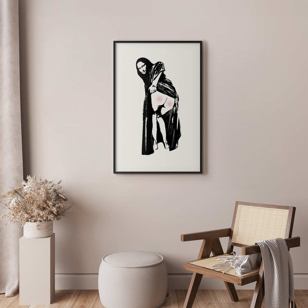 Banksy Style Graffiti Woman Street Art Poster