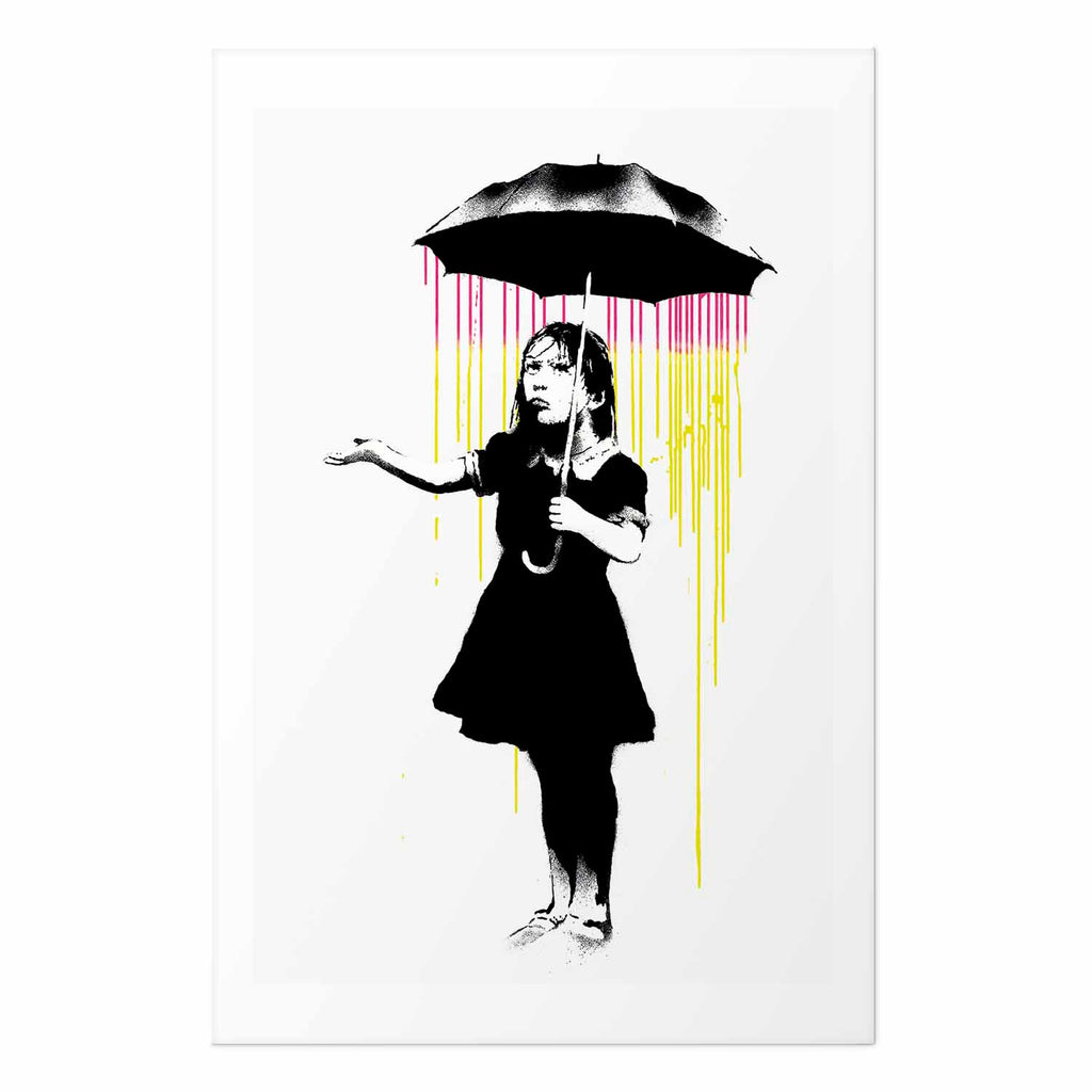 Girl with Umbrella Graffiti Street Art Poster