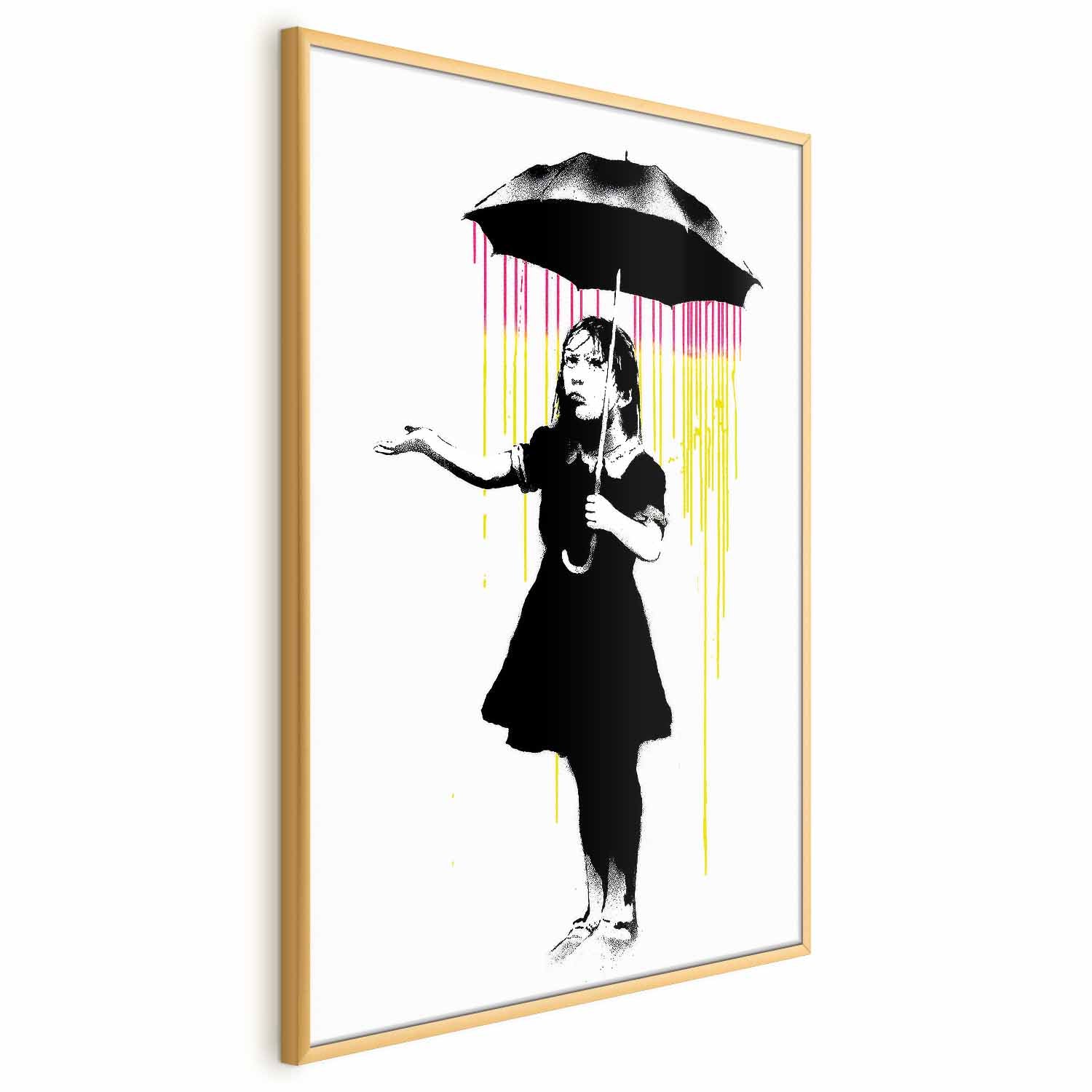 Girl with Umbrella Graffiti Street Art Poster