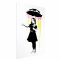 Girl with Umbrella Graffiti Street Art Poster