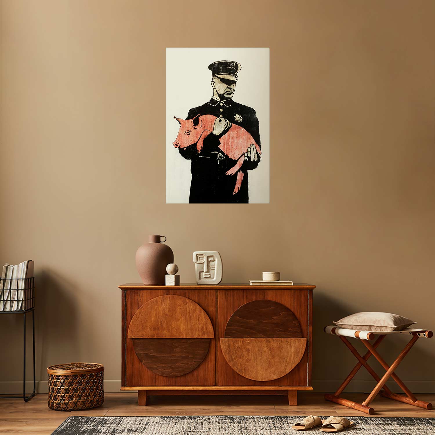 Police Pig Graffiti Street Art Poster