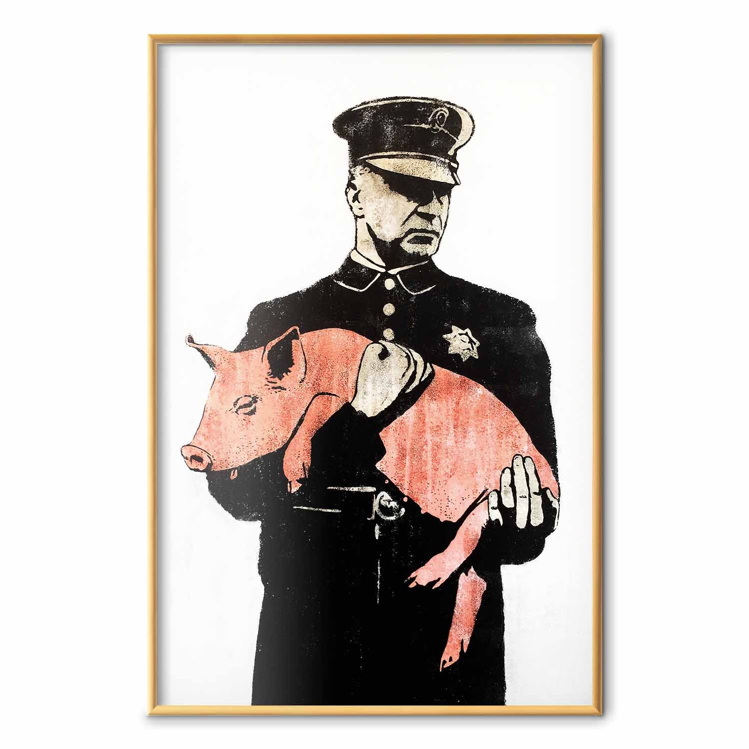 Police Pig Graffiti Street Art Poster