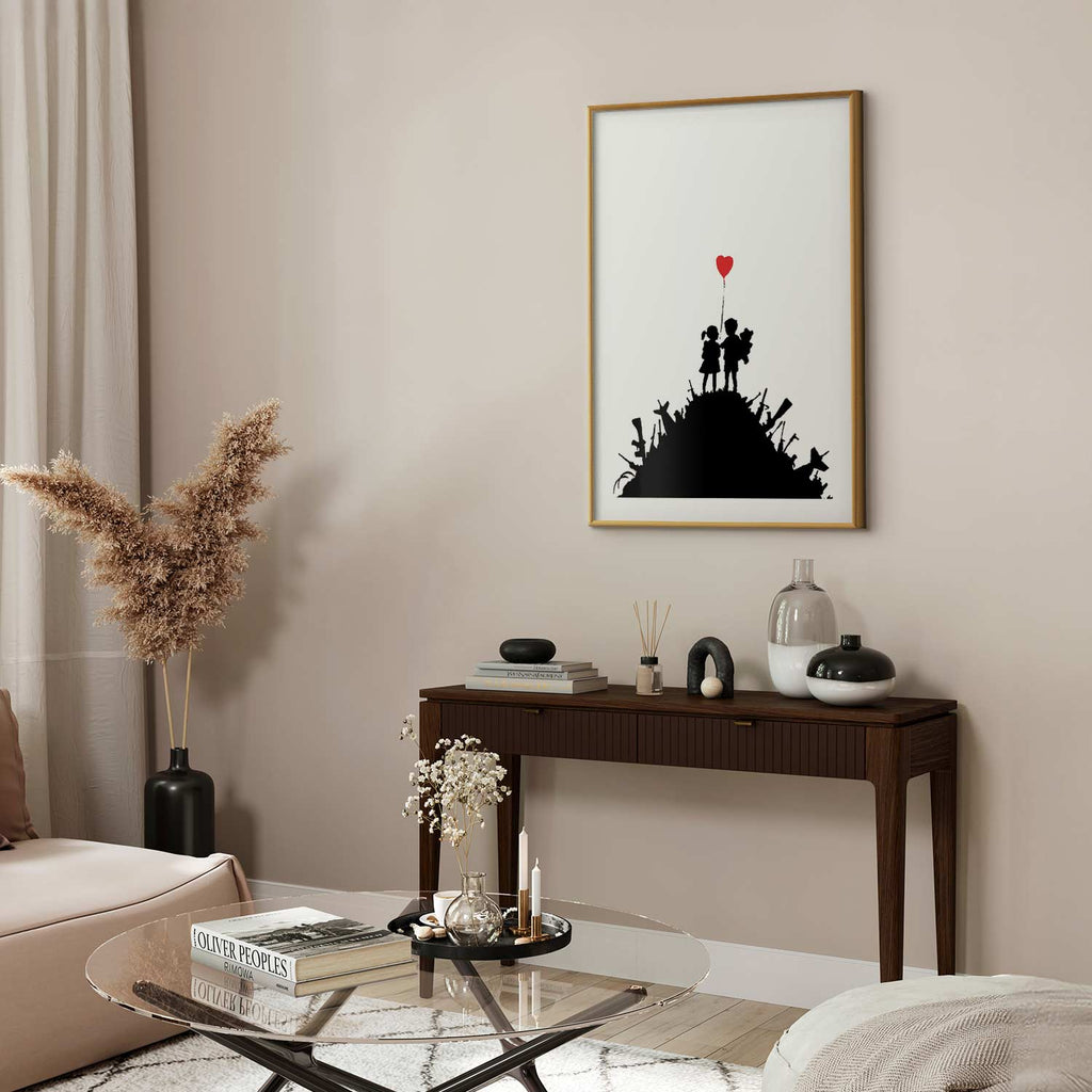 Graffiti Hearts Couple Street Art Poster