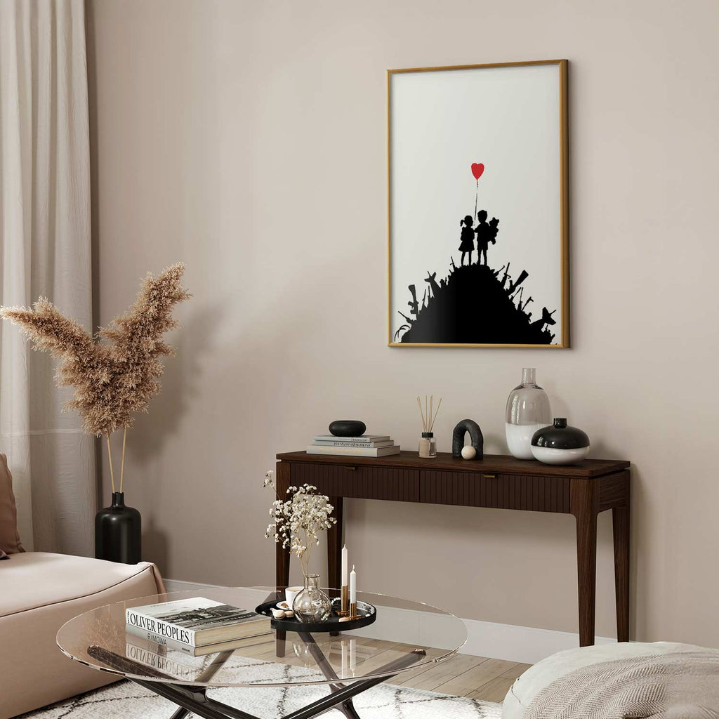 Graffiti Hearts Couple Street Art Poster