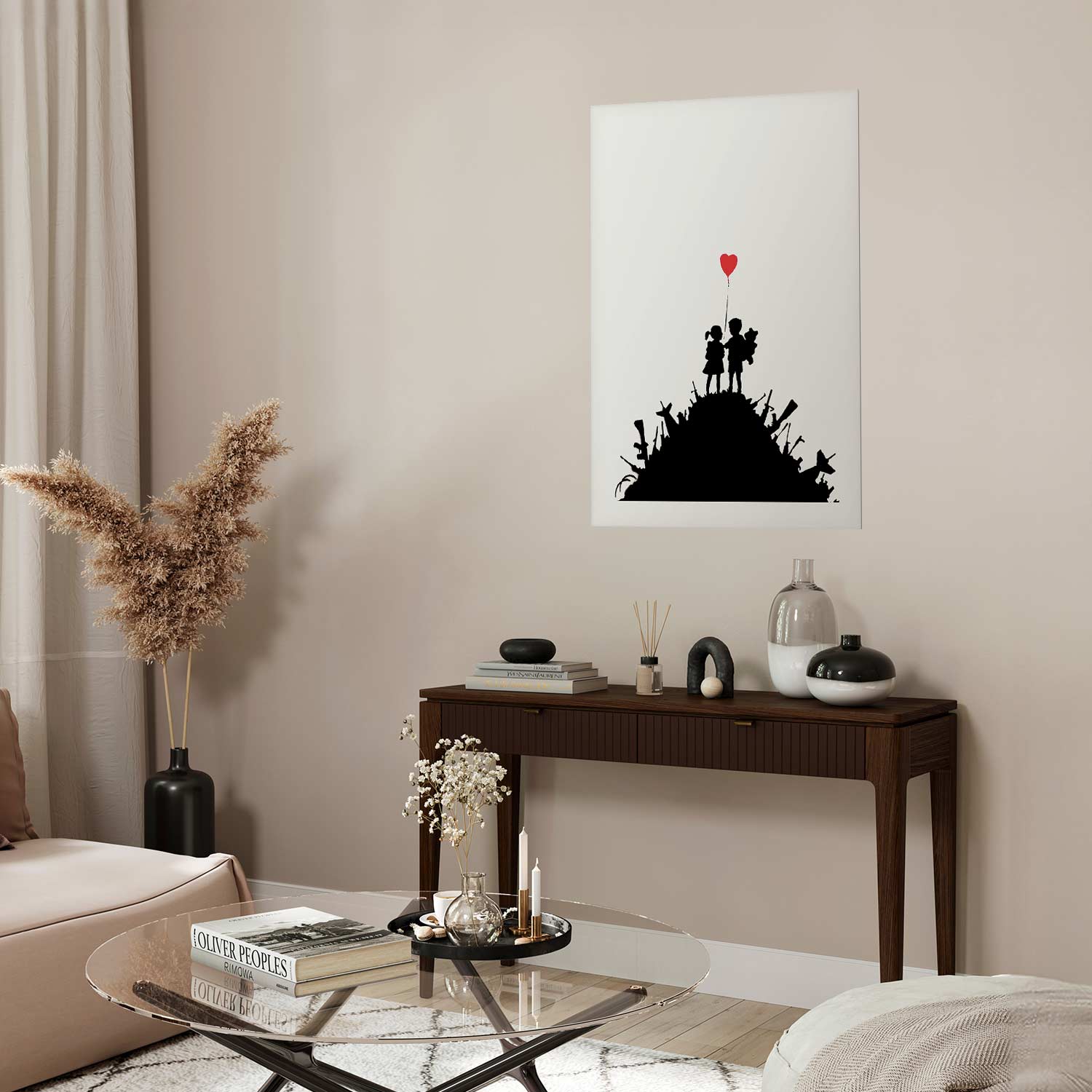 Graffiti Hearts Couple Street Art Poster