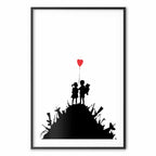 Graffiti Hearts Couple Street Art Poster