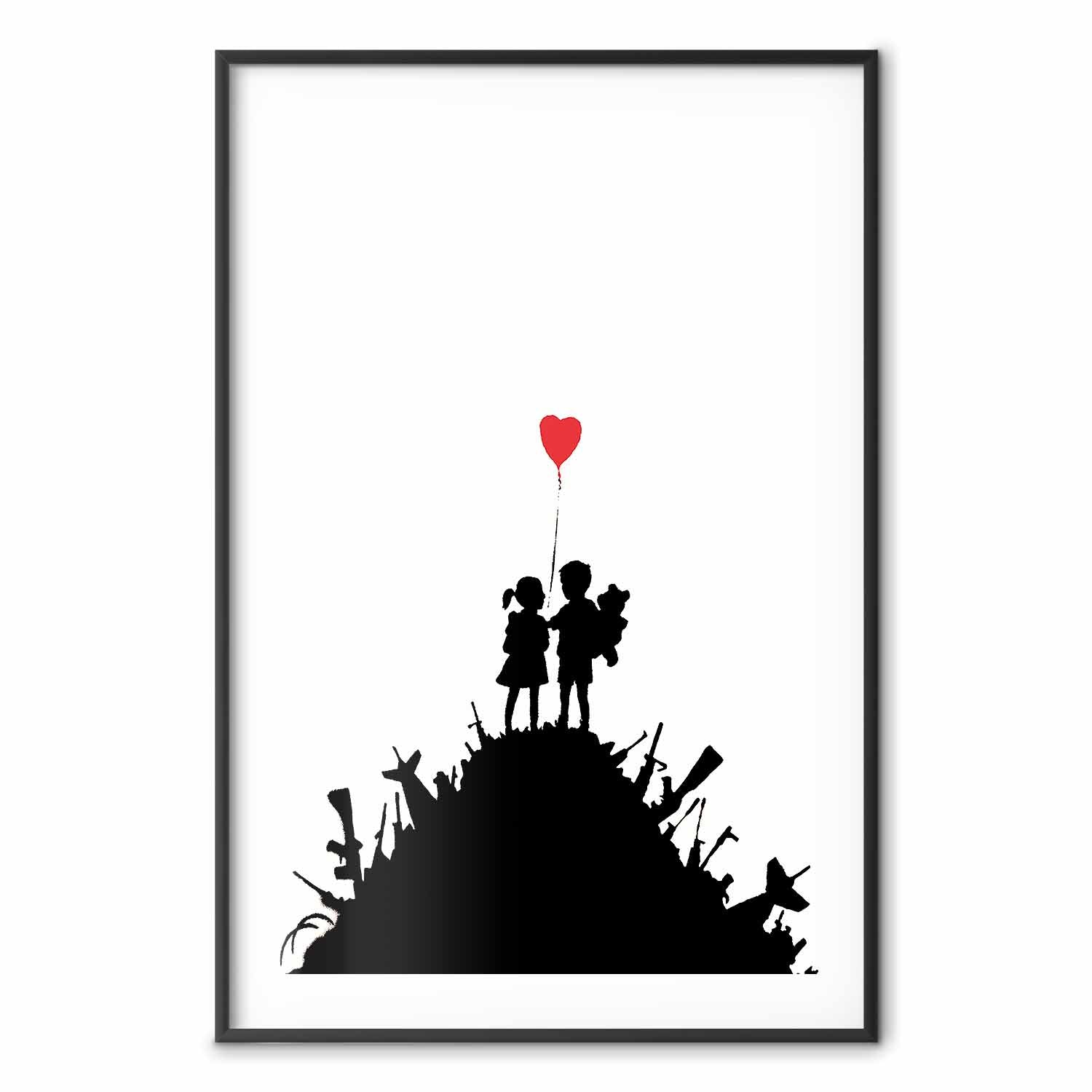 Graffiti Hearts Couple Street Art Poster