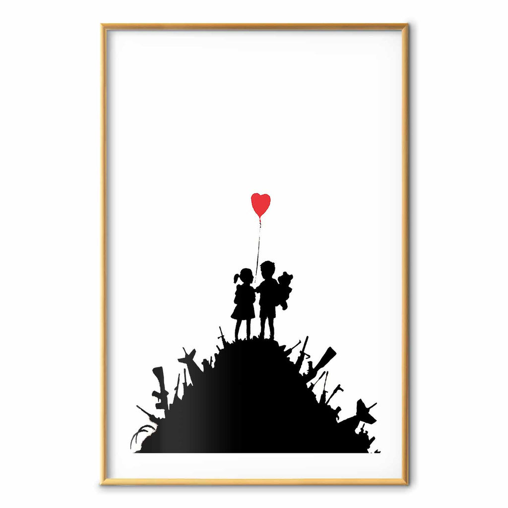 Graffiti Hearts Couple Street Art Poster