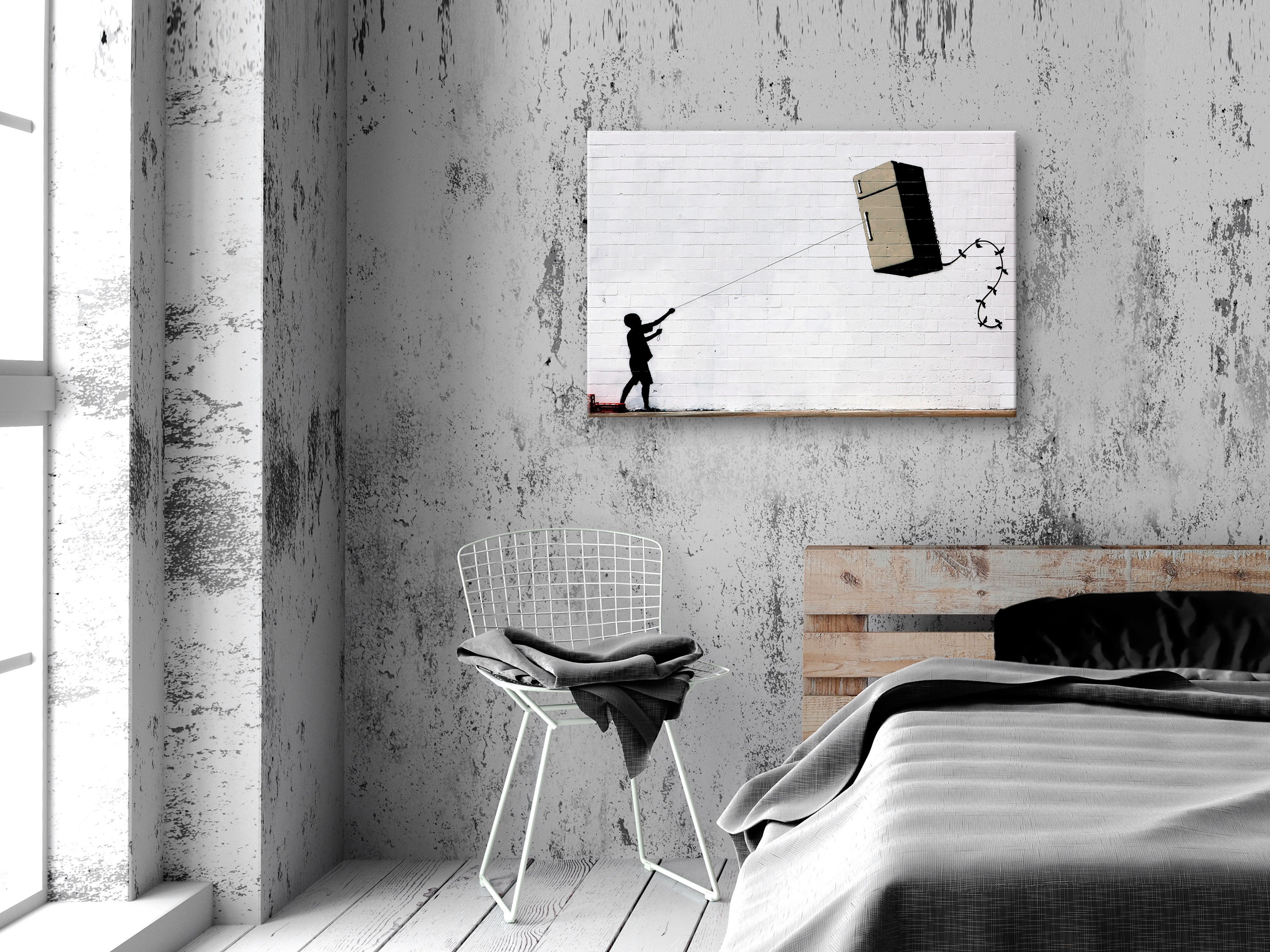 Canvas Print Wide - Flying Fridge (1 Part)