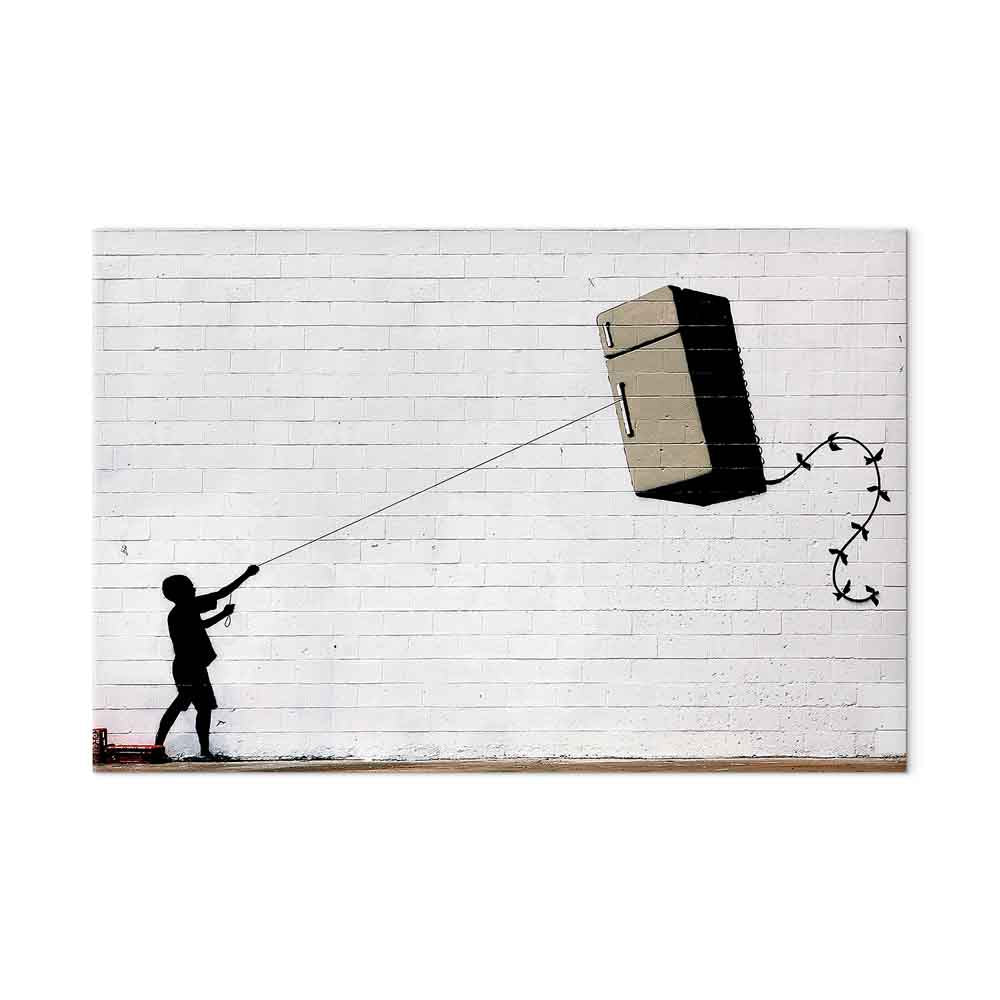 Flying Fridge Graffiti Canvas Print