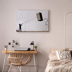 Flying Fridge Graffiti Canvas Print