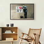 Banksy Graffiti Hearts Inscriptions Poster