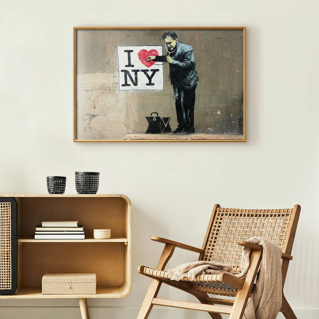 Banksy Graffiti Hearts Inscriptions Poster