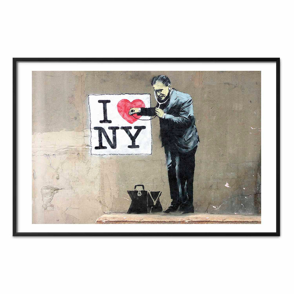 Banksy Graffiti Hearts Inscriptions Poster