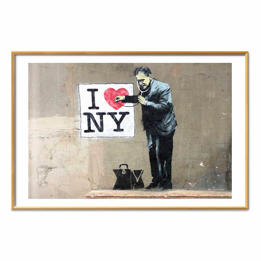Banksy Graffiti Hearts Inscriptions Poster