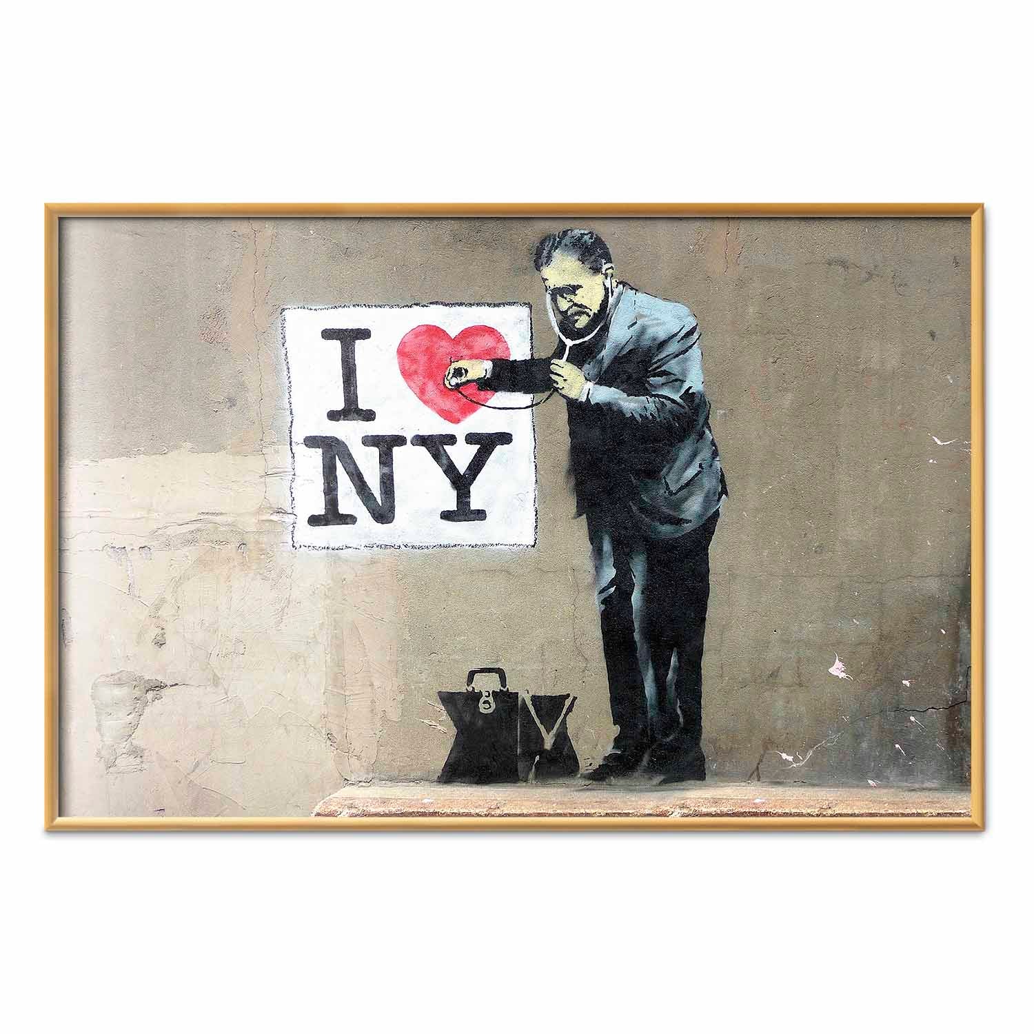 Banksy Graffiti Hearts Inscriptions Poster