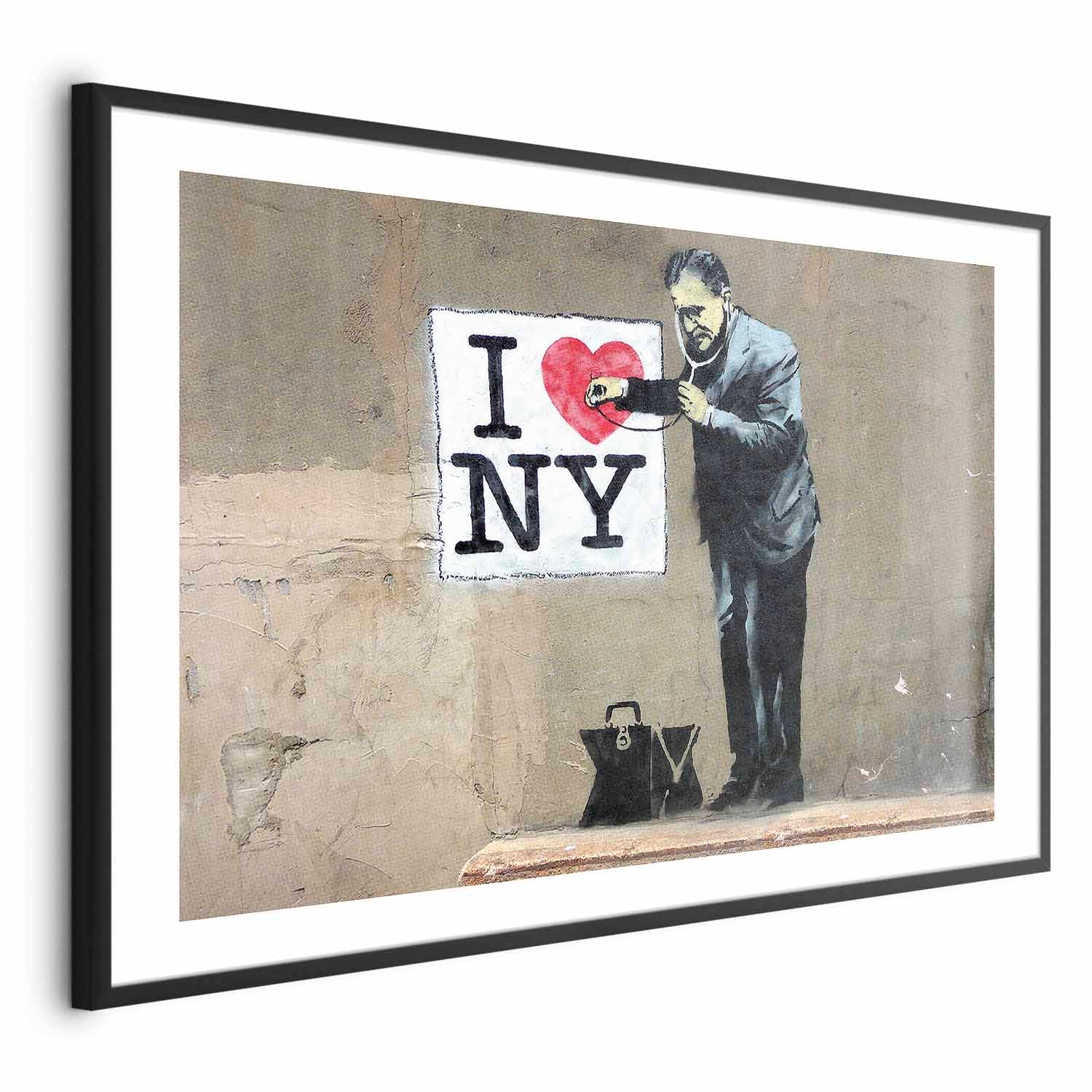 Banksy Graffiti Hearts Inscriptions Poster