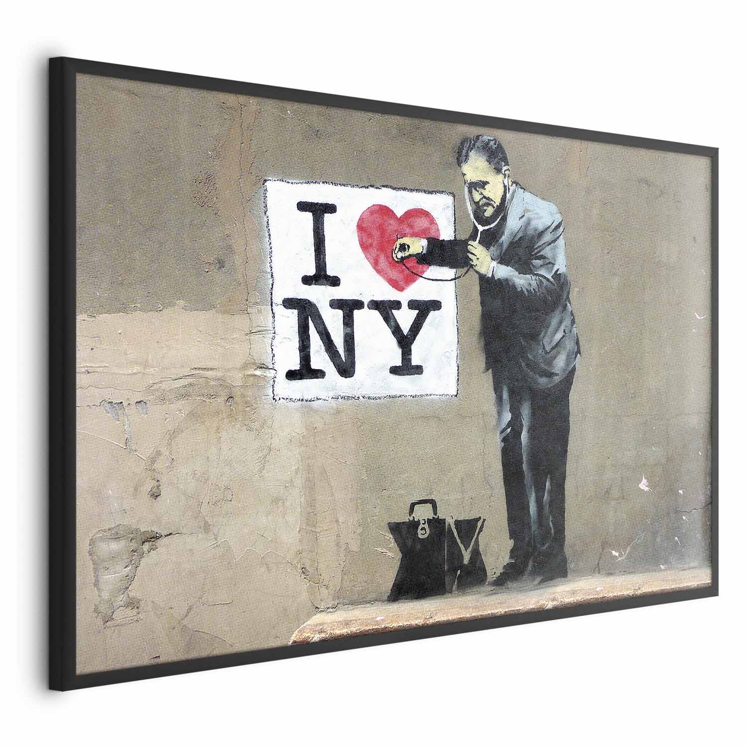 Banksy Graffiti Hearts Inscriptions Poster