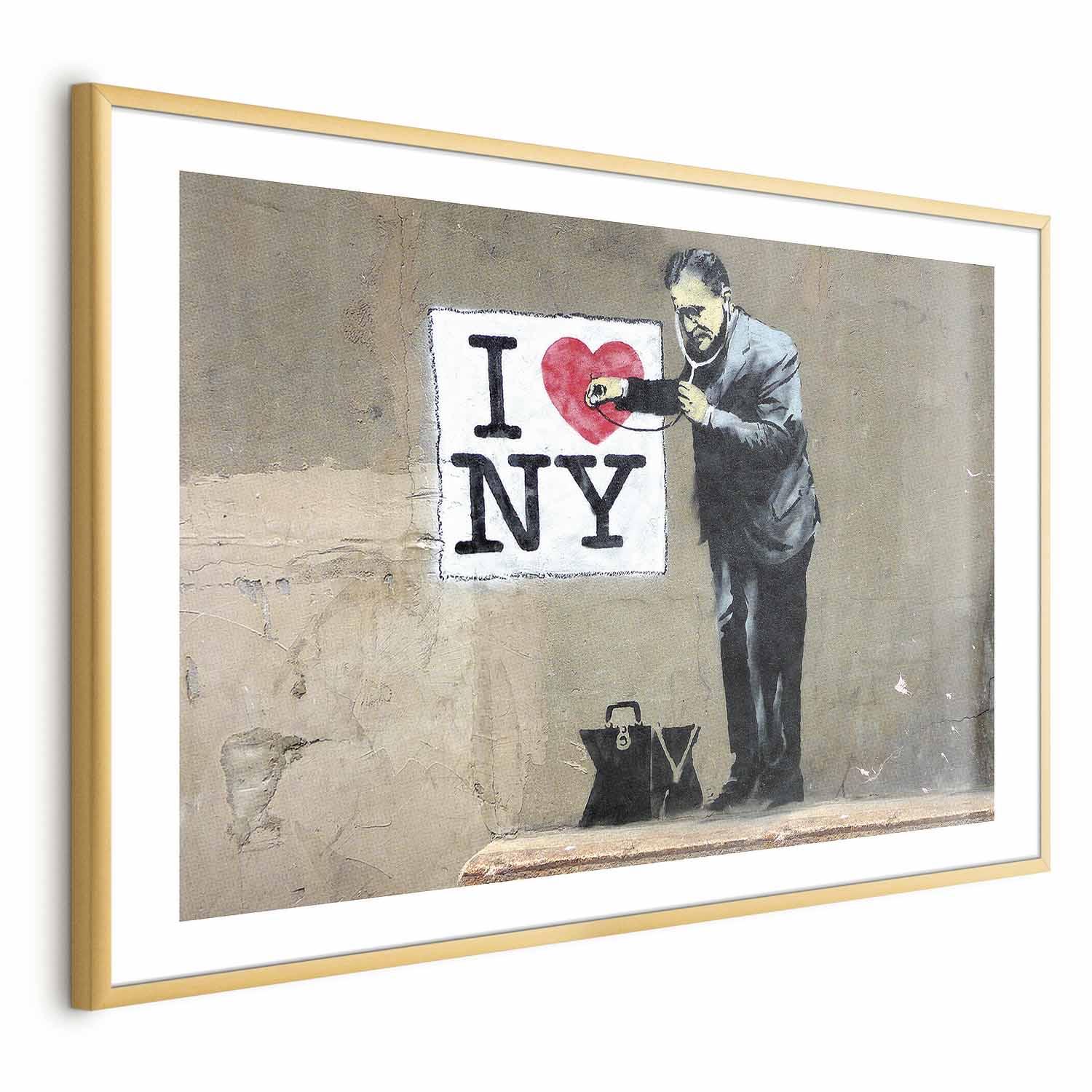 Banksy Graffiti Hearts Inscriptions Poster