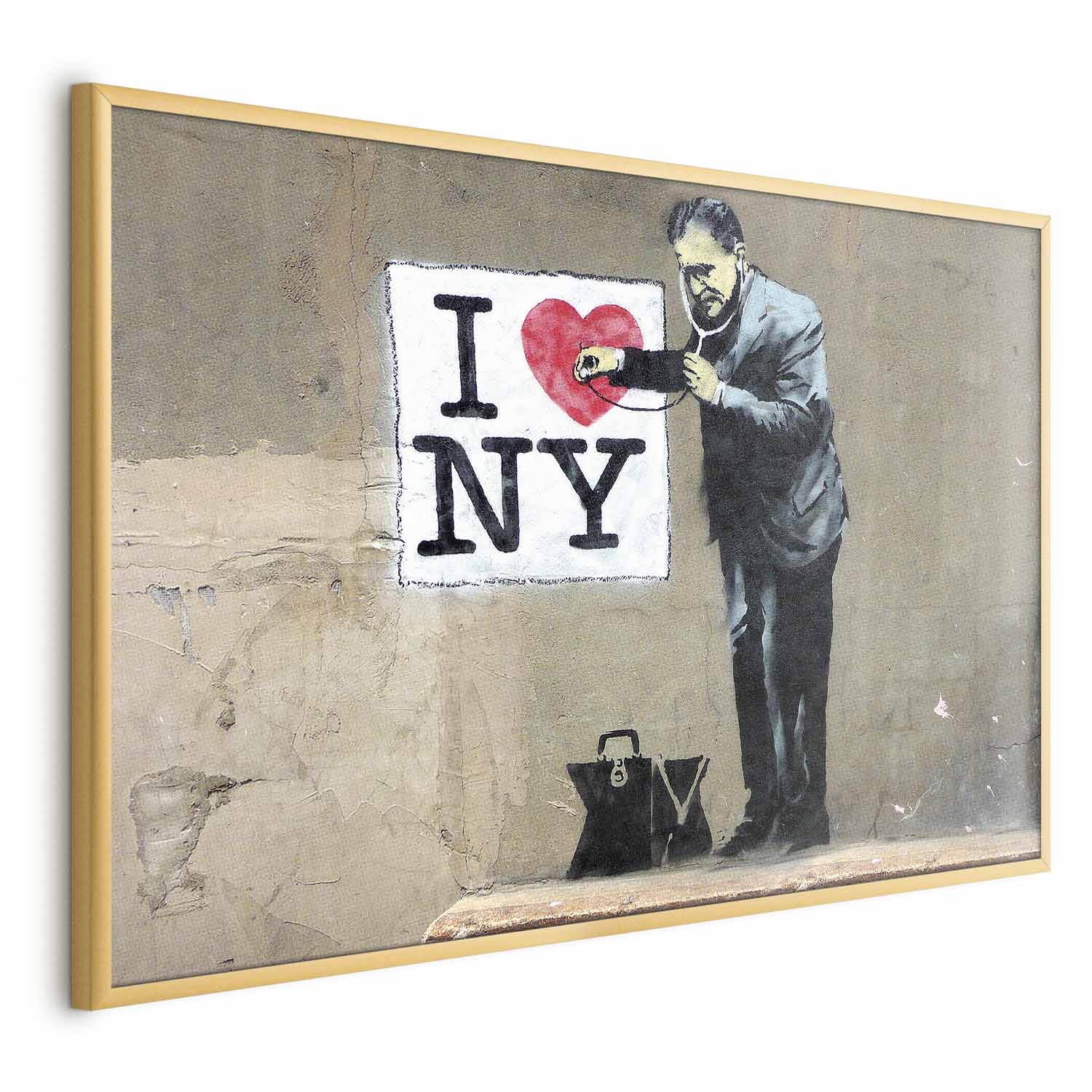 Banksy Graffiti Hearts Inscriptions Poster