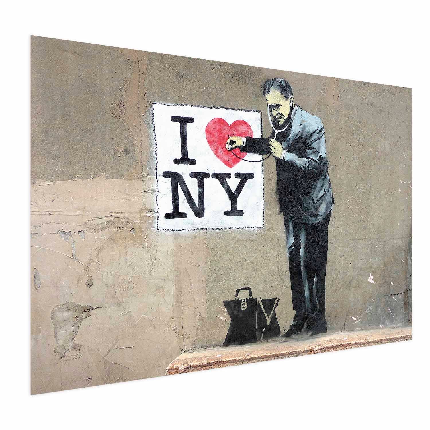 Banksy Graffiti Hearts Inscriptions Poster