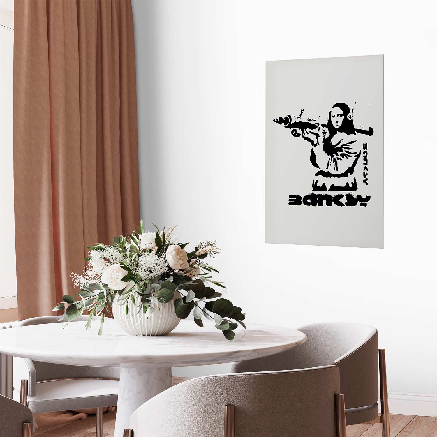 Mona Lisa Bazooka Graffiti Poster