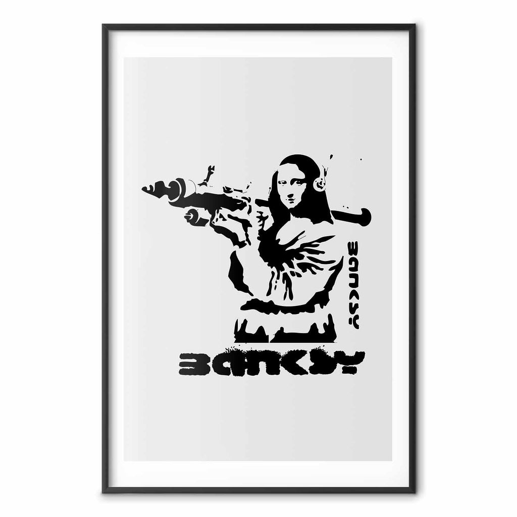 Mona Lisa Bazooka Graffiti Poster