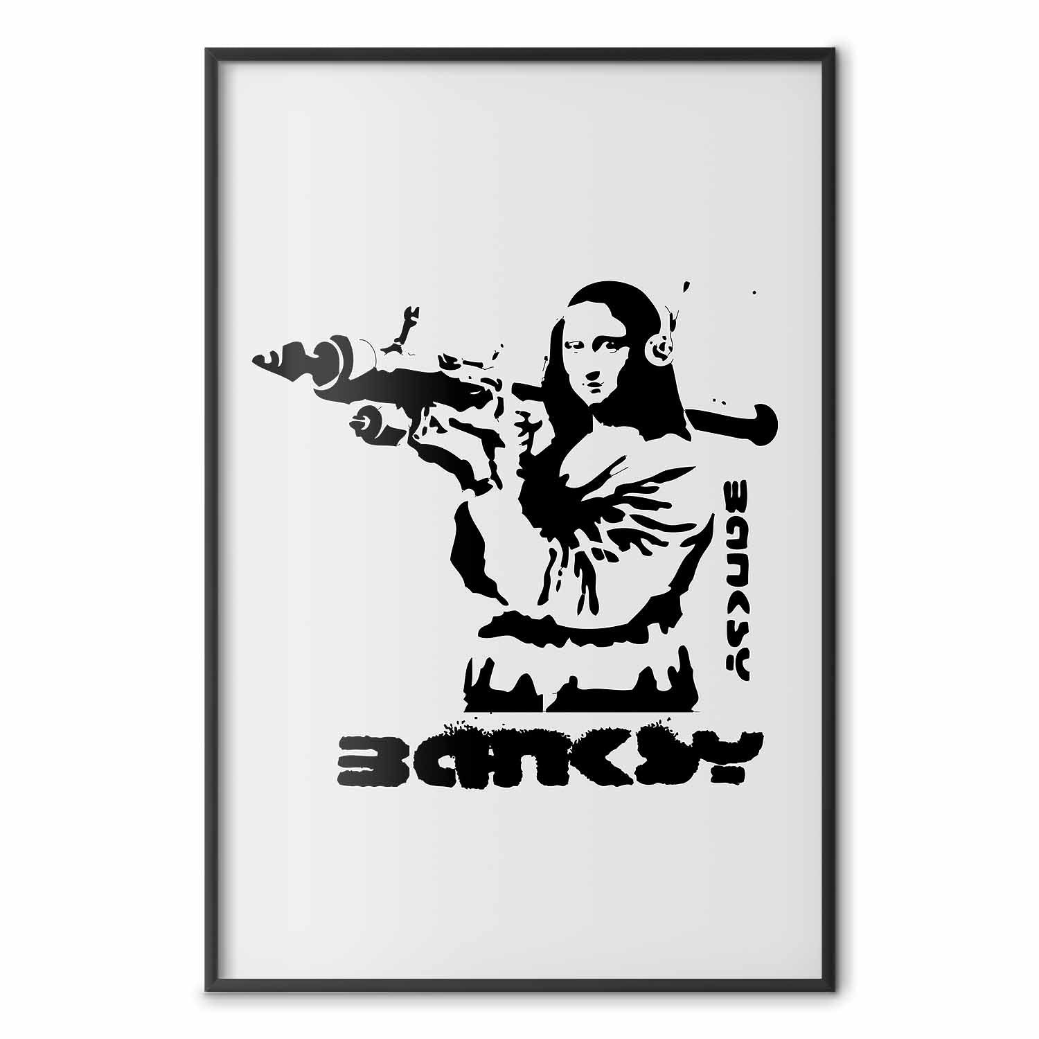 Mona Lisa Bazooka Graffiti Poster