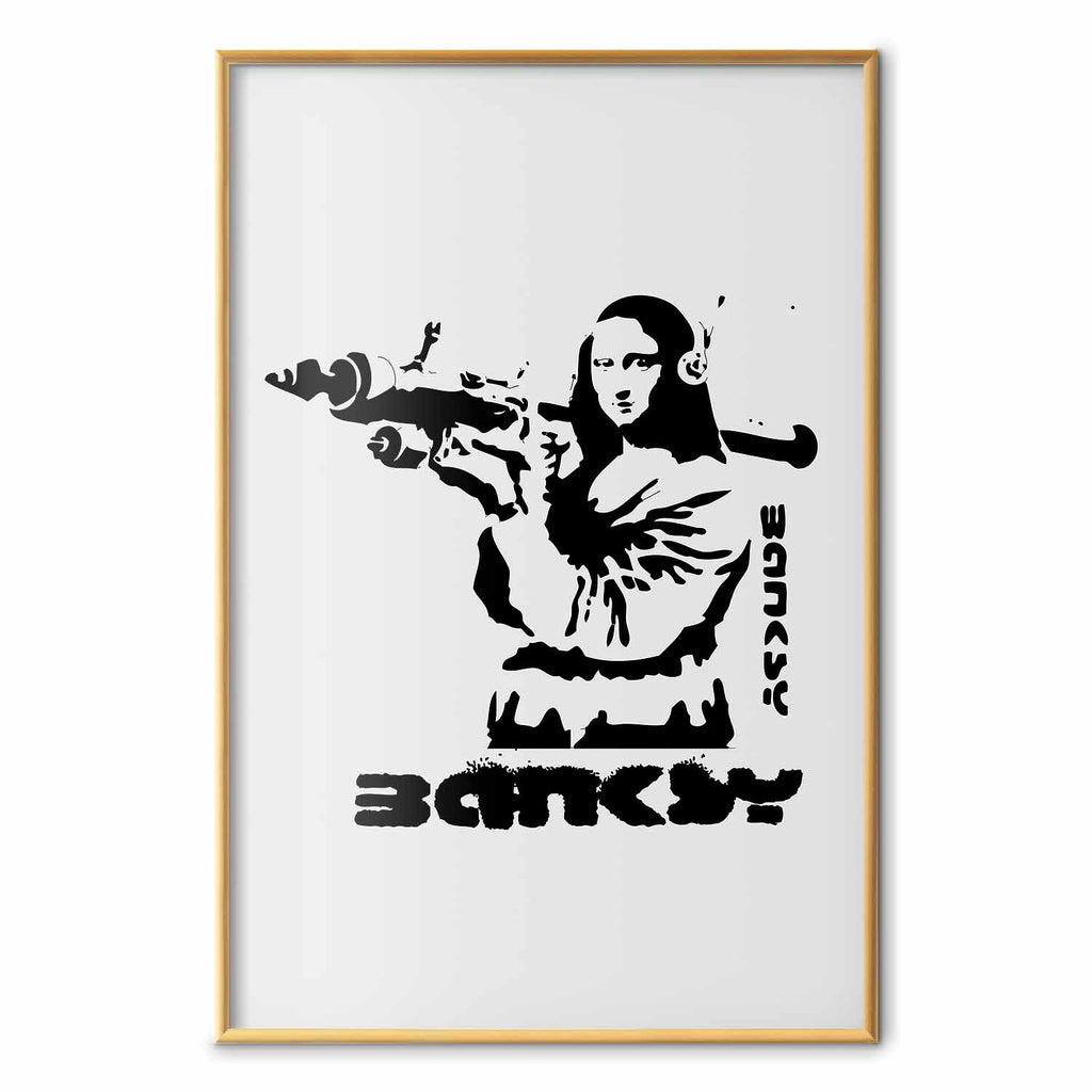 Mona Lisa Bazooka Graffiti Poster