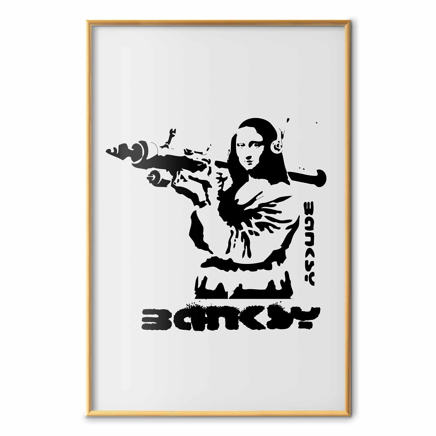 Mona Lisa Bazooka Graffiti Poster