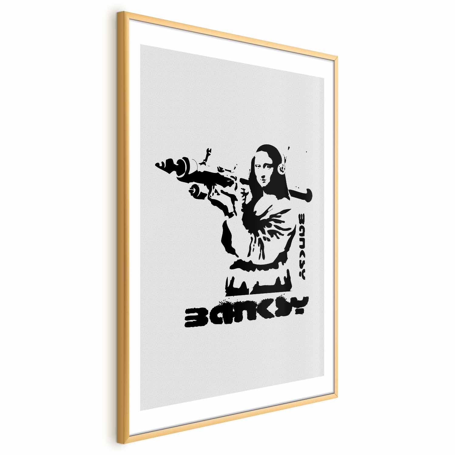 Mona Lisa Bazooka Graffiti Poster
