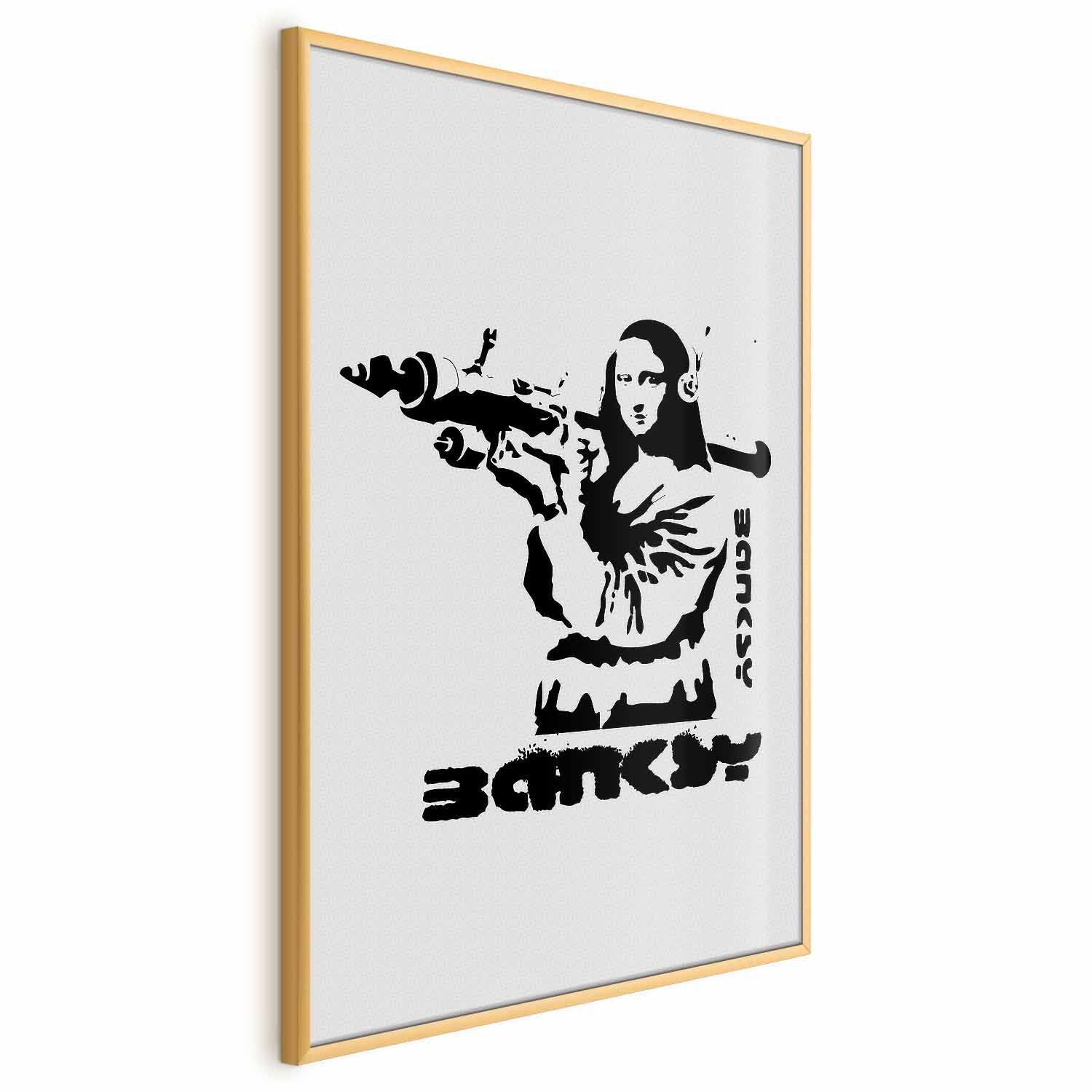 Mona Lisa Bazooka Graffiti Poster