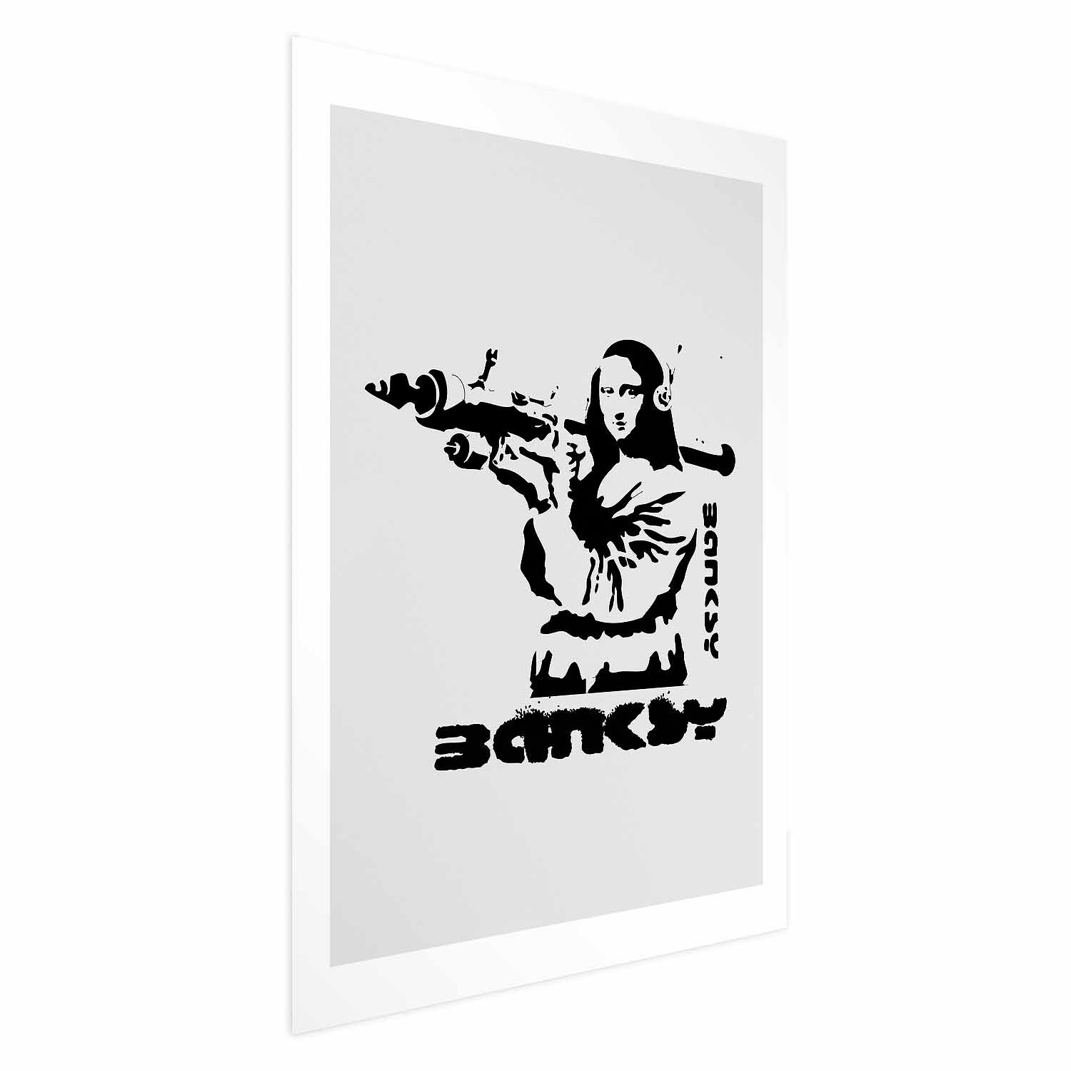 Mona Lisa Bazooka Graffiti Poster