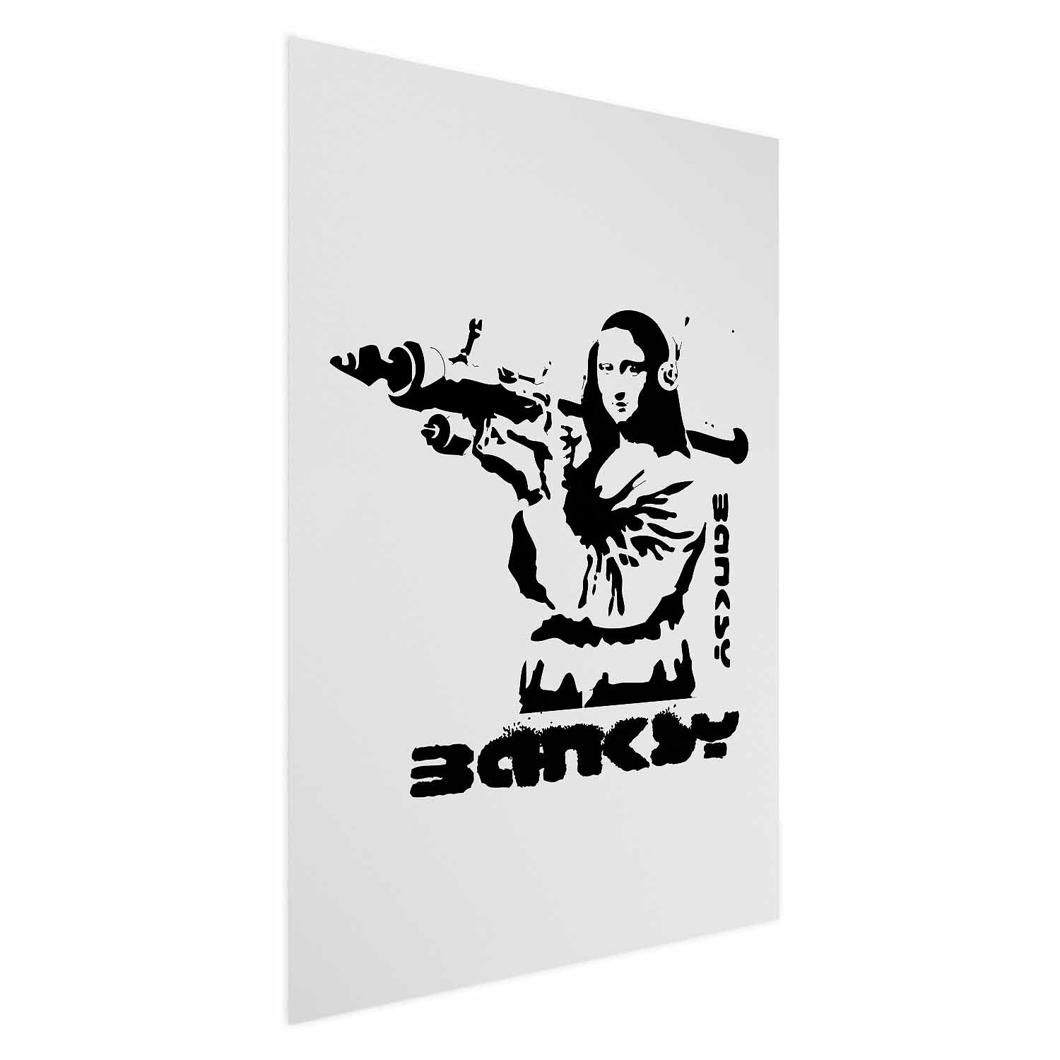 Mona Lisa Bazooka Graffiti Poster
