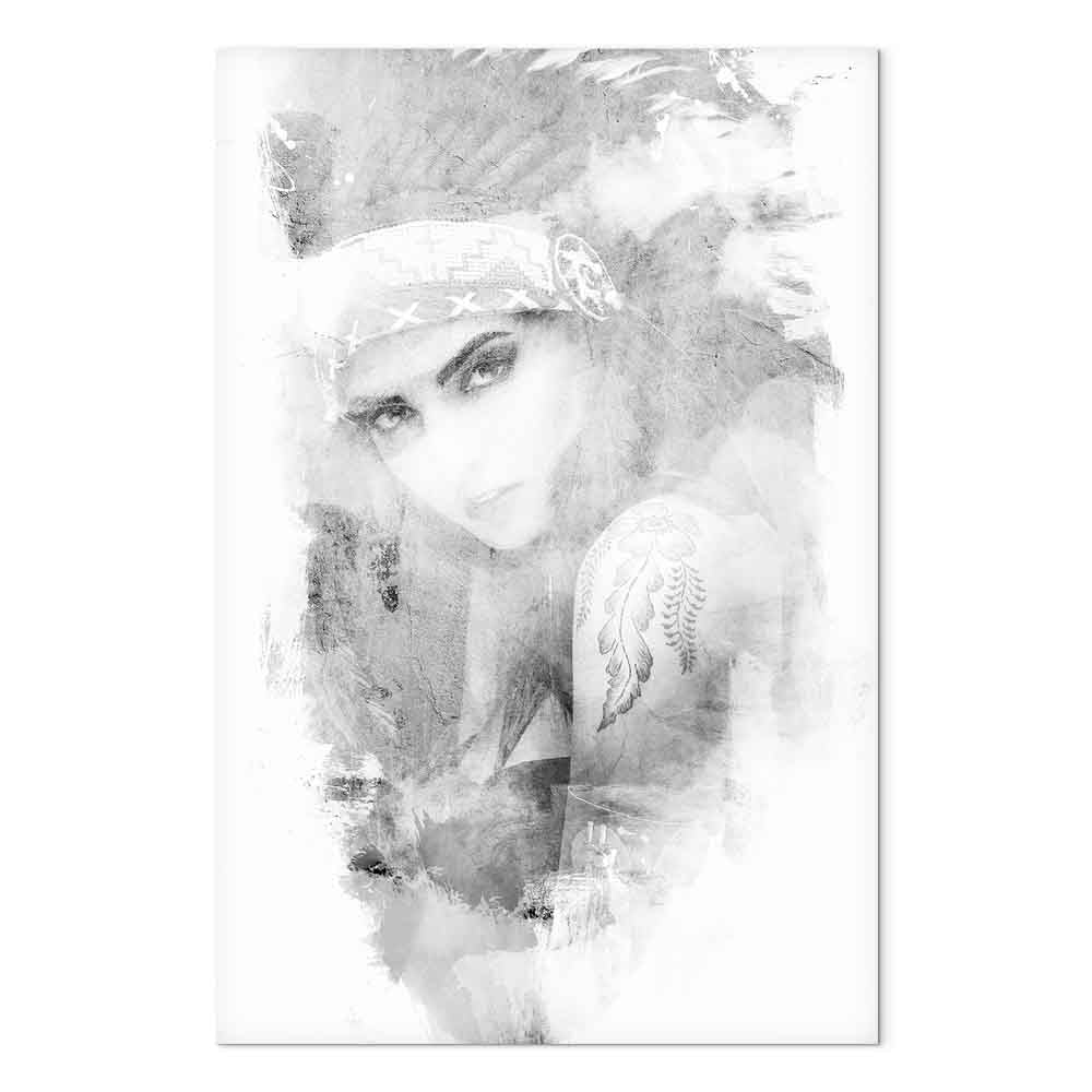Ethnic Woman Portrait Vertical Canvas Print