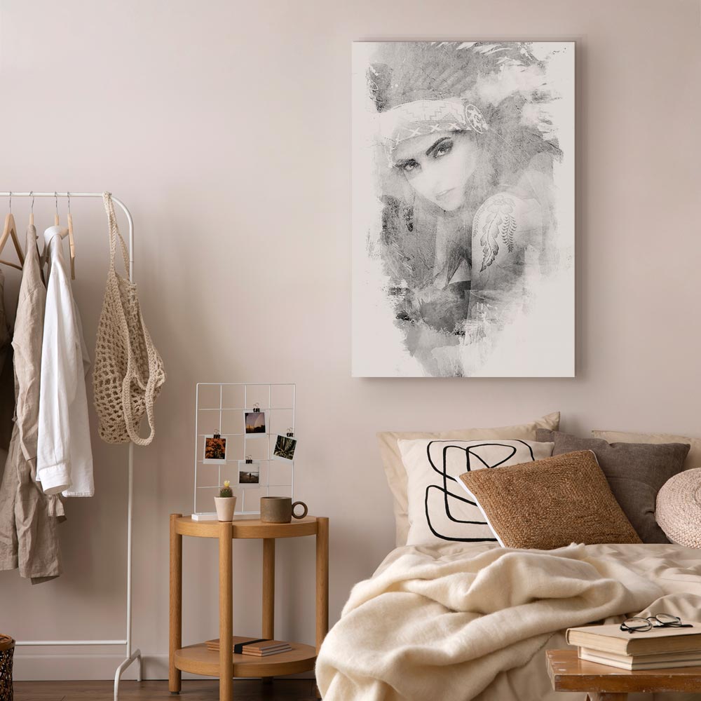 Ethnic Woman Portrait Vertical Canvas Print